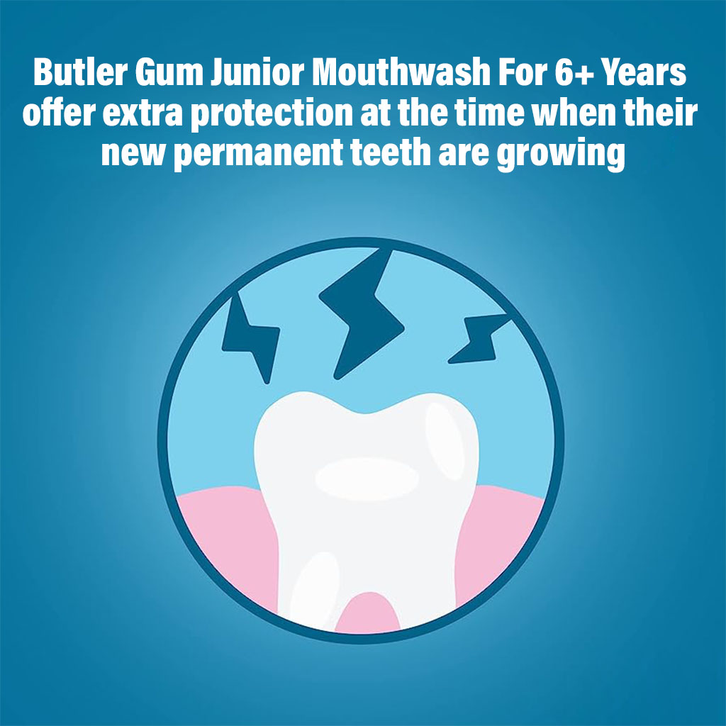 Sunstar Gum Junior 6+ Year Kid's Mouthwash With Fluoride To Prevent Cavities, Strawberry 300ml