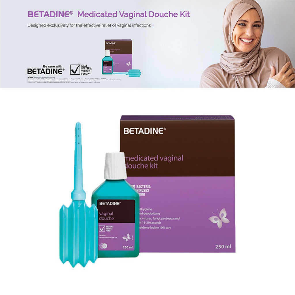 Betadine Medicated Vaginal Douche Kit 250 mL