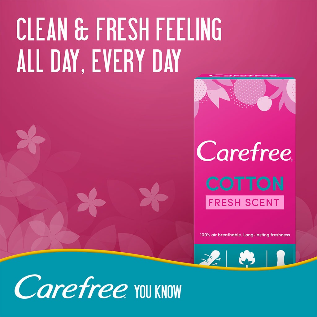 Carefree Cotton Fresh Scent Panty Liners, Pack of 20's