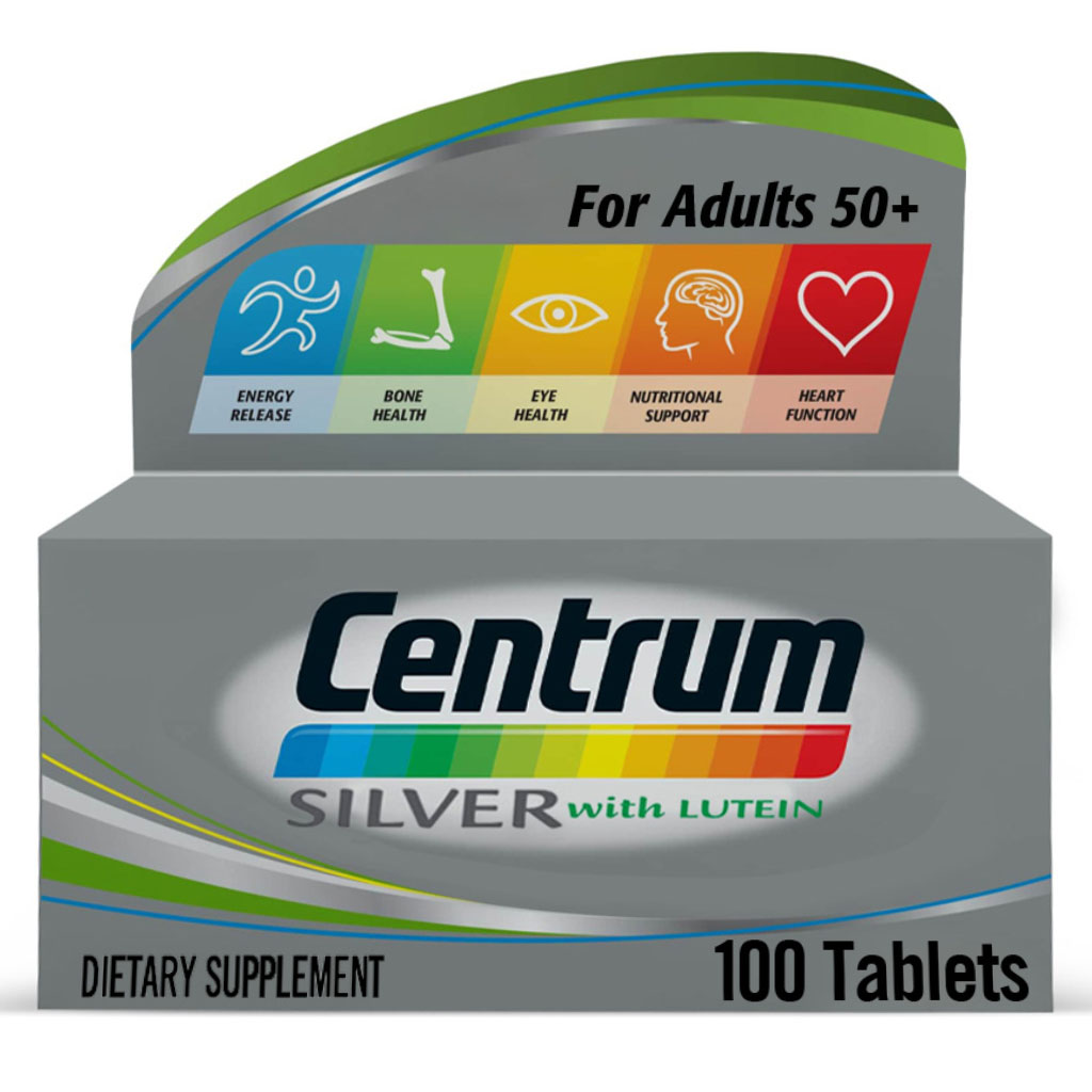 Centrum Silver with Lutein 50+ Adult Multivitamin Tablets, Pack of 100's