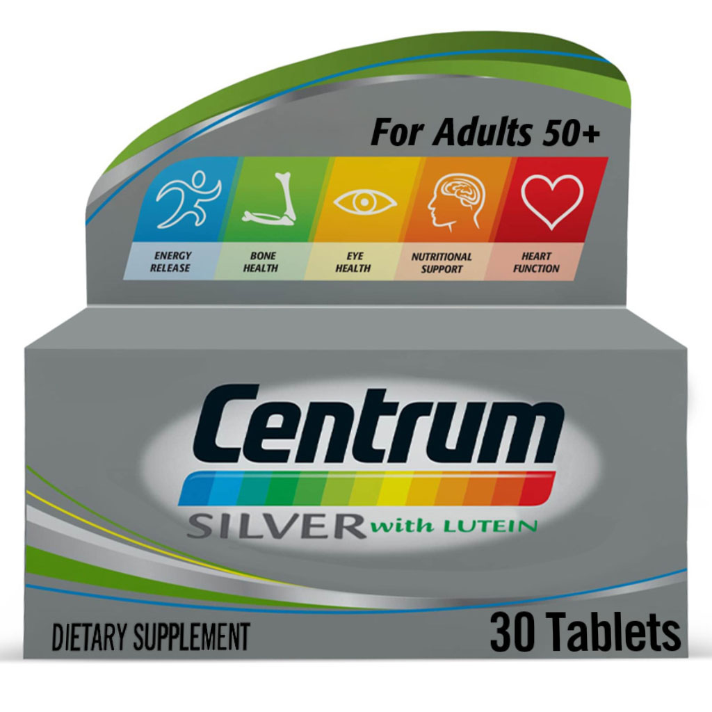 Centrum Silver with Lutein 50+ Adult Multivitamin Tablets, Pack of 30's