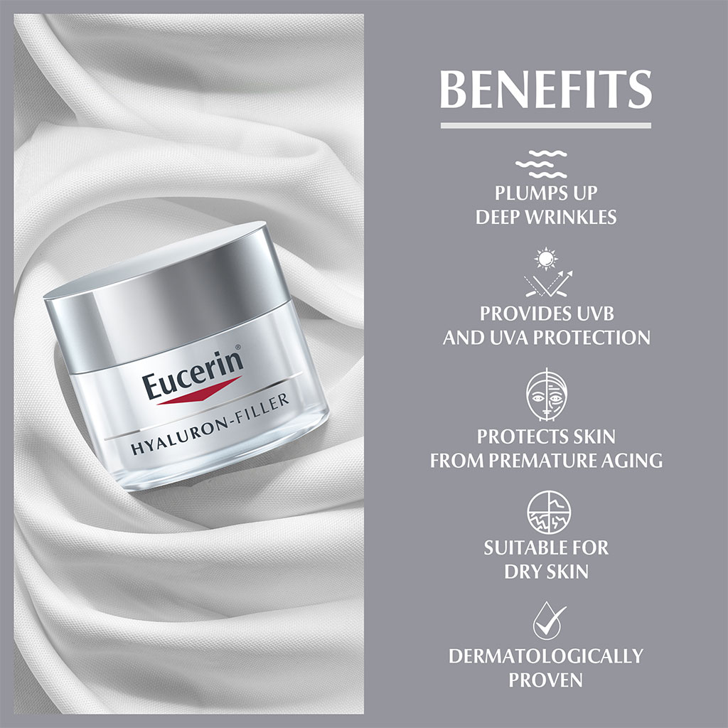 Eucerin Hyaluron-Filler Anti-Wrinkle Day Cream With SPF 15 for Dry Skin 50ml