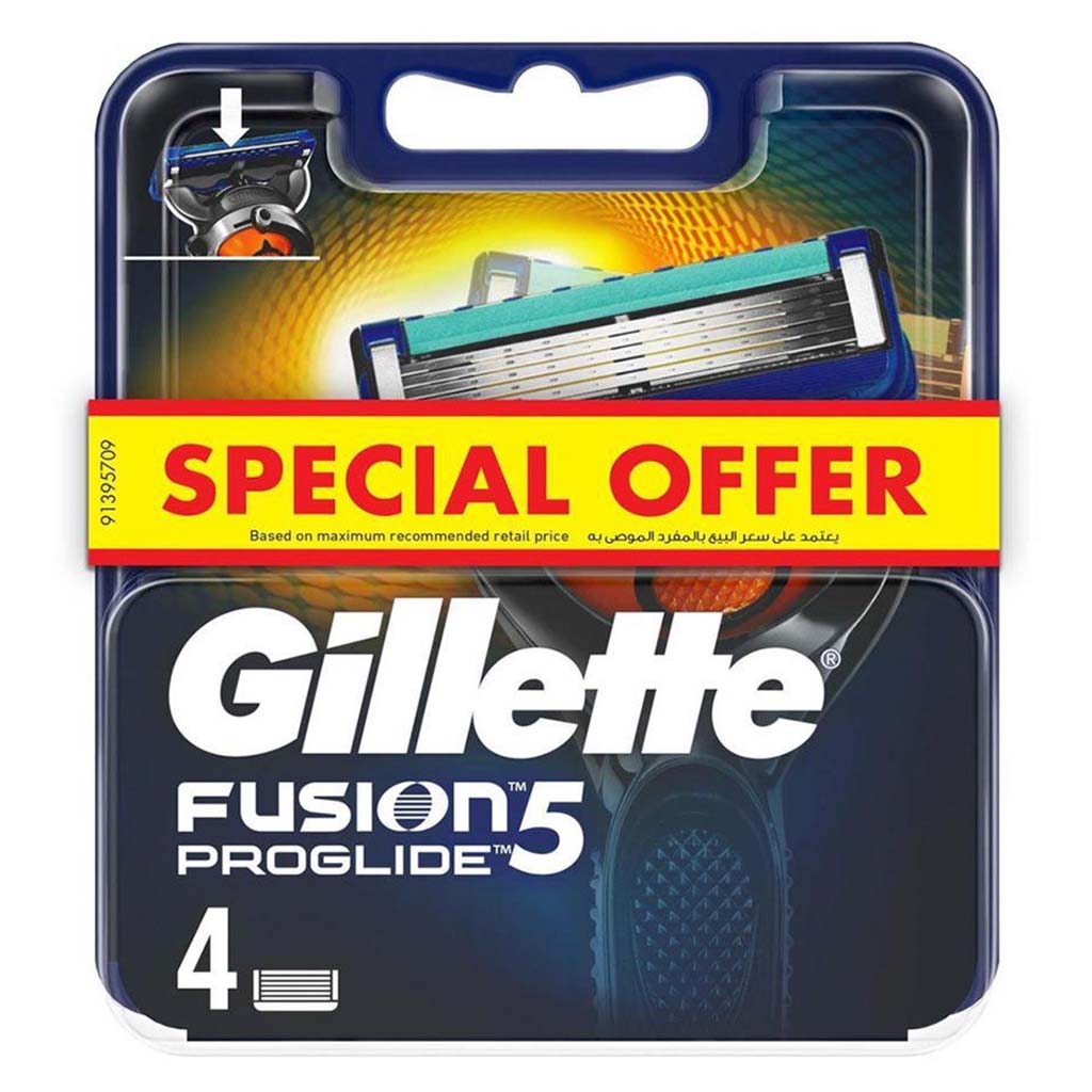 Gillette Fusion 5 ProGlide Men's Manual Razor Blades Refills, Pack of 4's