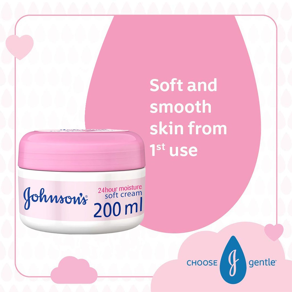 Johnson's 24 hour Moisture Soft Cream For Face & Body 200ml