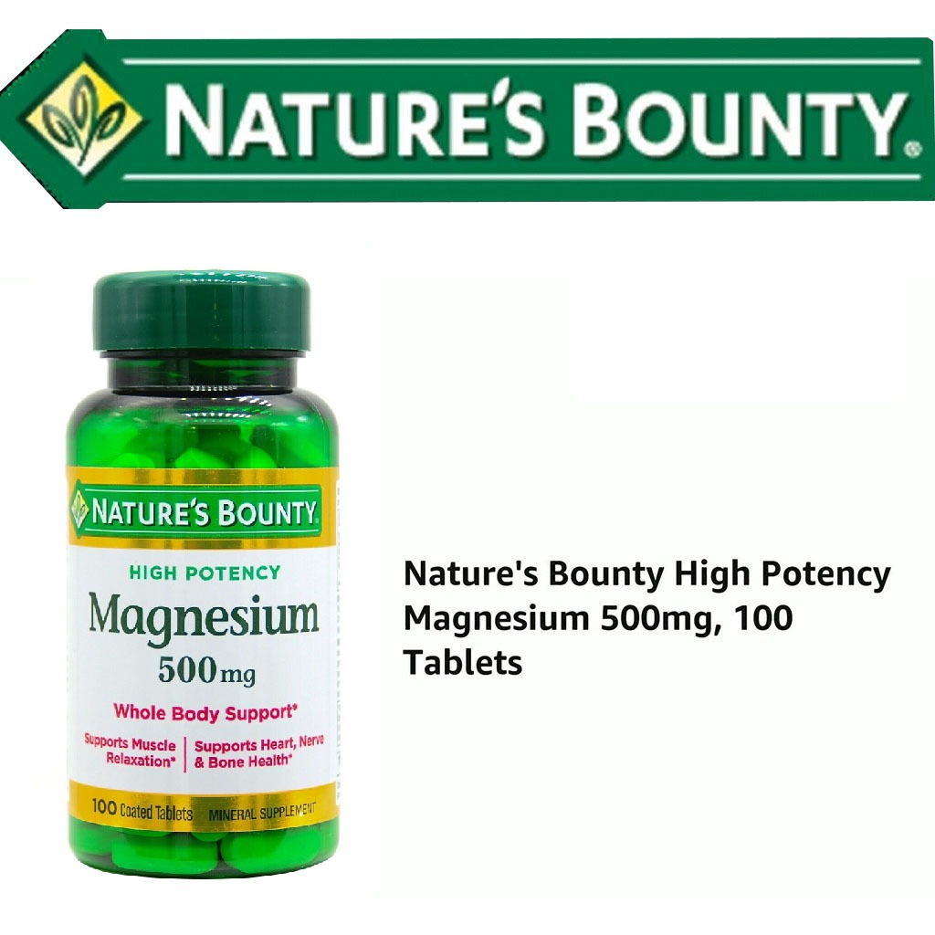 Nature's Bounty High Potency Magnesium 500 mg Tablets 100's