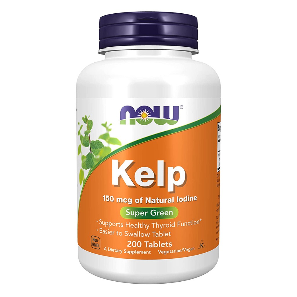 Now Kelp Iodine 150 mcg Tablets For Healthy Thyroid Function, Pack of 200's