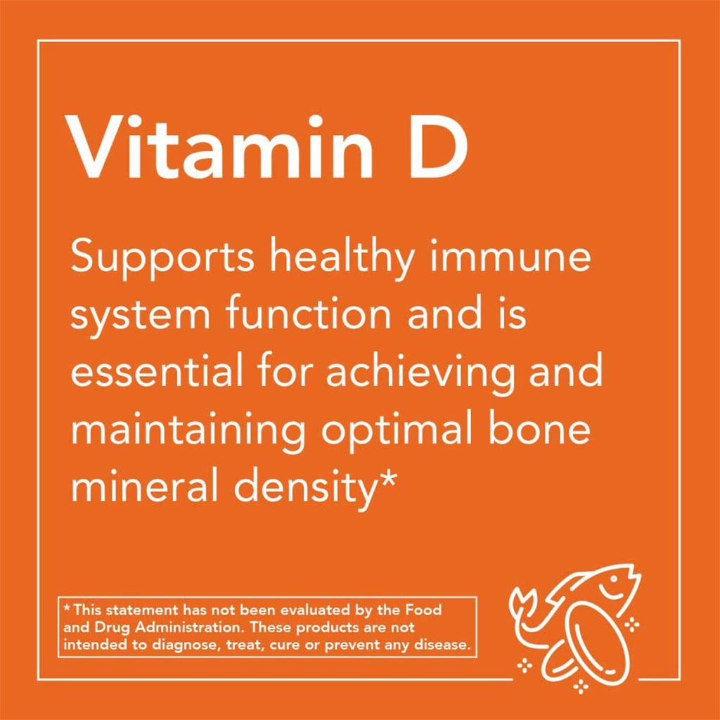 Now High Potency Vitamin D3 1000IU Softgels For Strong Bones & Immune Support, Pack of 180's