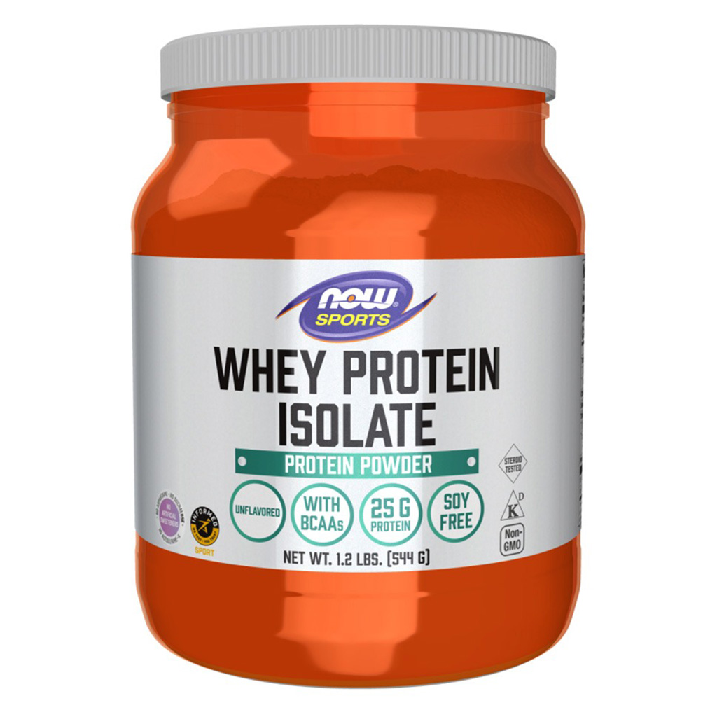 Now Whey Protein Isolate Protein Powder Unflavoured With BCAAs 1.2lbs