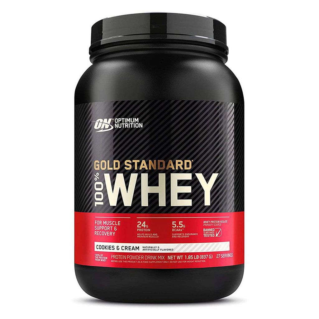 Optimum Nutrition Gold Standard 100% Whey Cookies & Cream Protein Powder 27 Servings