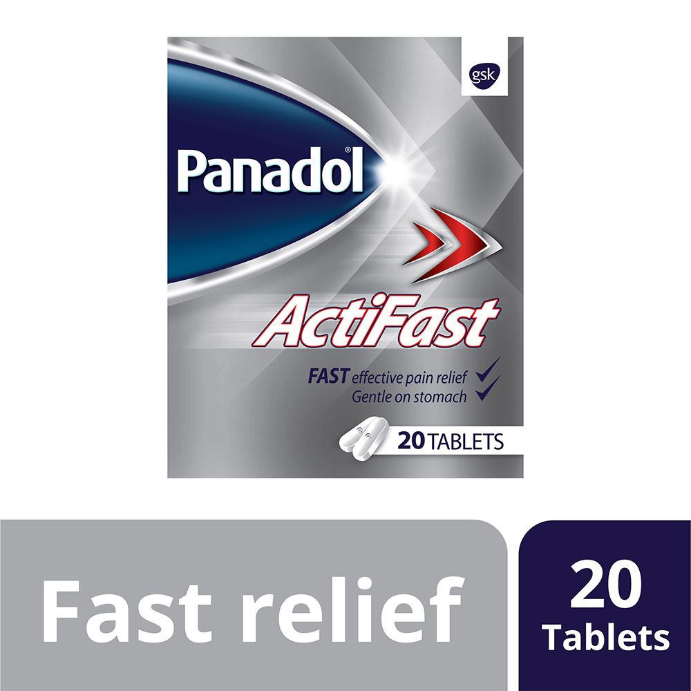 Panadol Actifast Paracetamol 500mg Tablets For Fever And Pain Relief, Pack of 20's