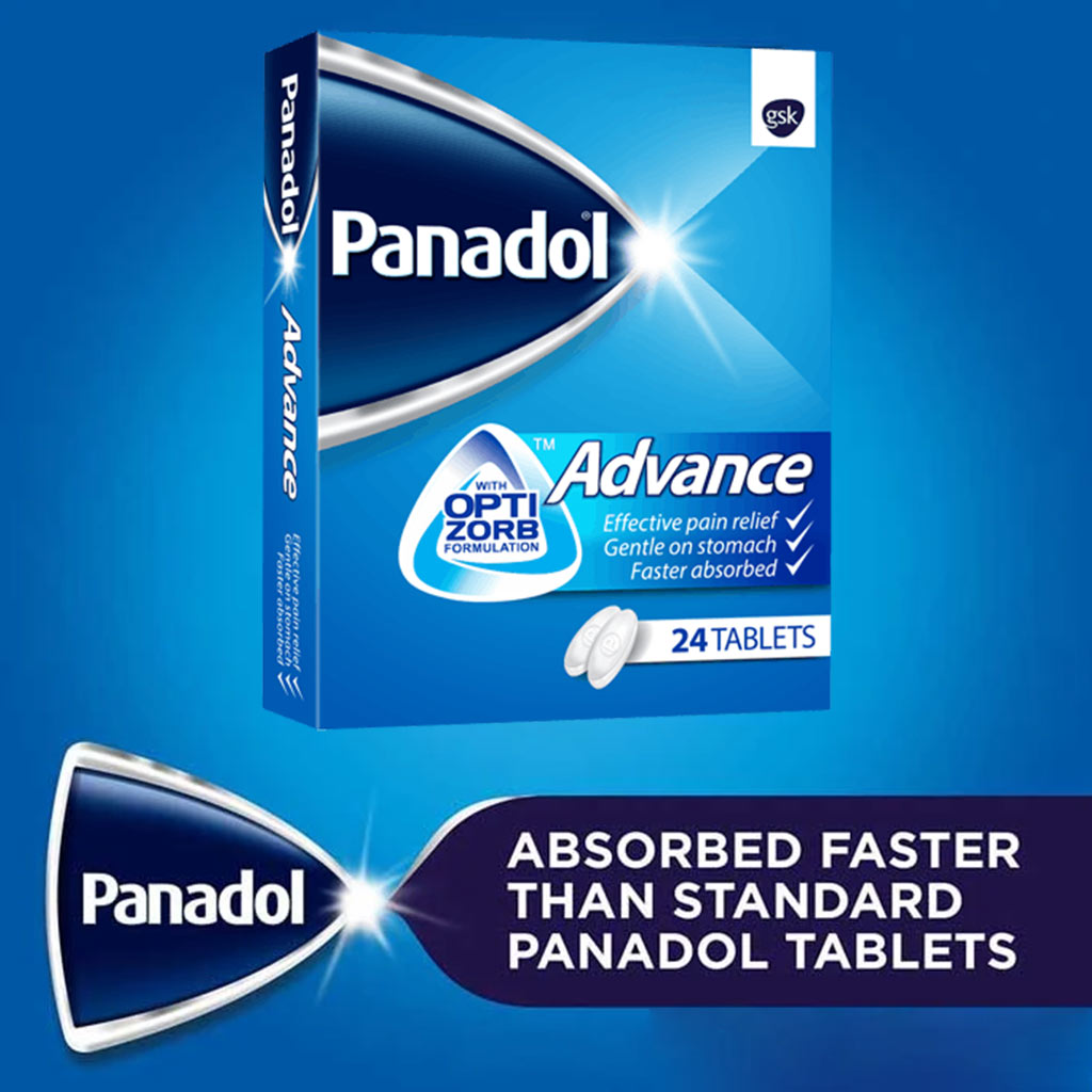Panadol Advance Paracetamol 500mg Tablets For Fever And Pain Relief, Pack of 24's