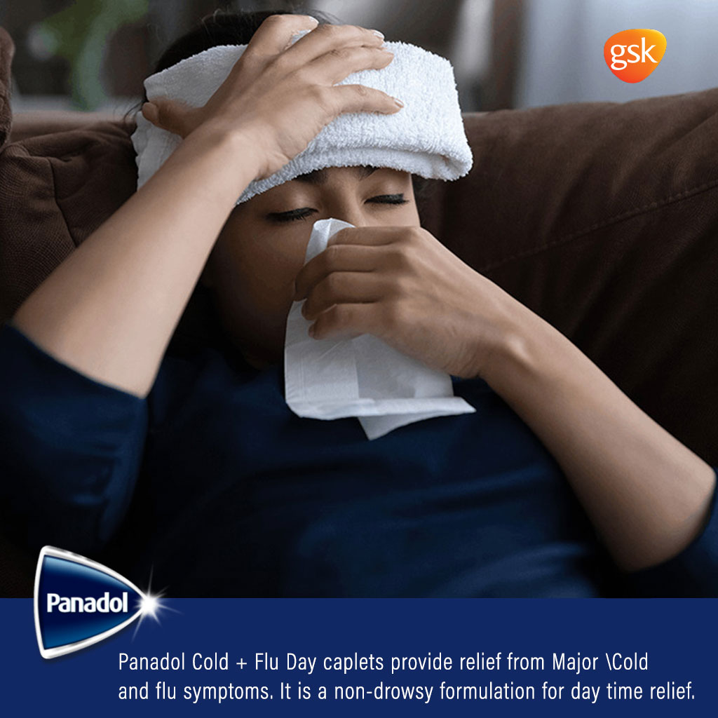 Panadol Cold & Flu Day For Fever, Cold & Flu Symptoms, Pack of 24's
