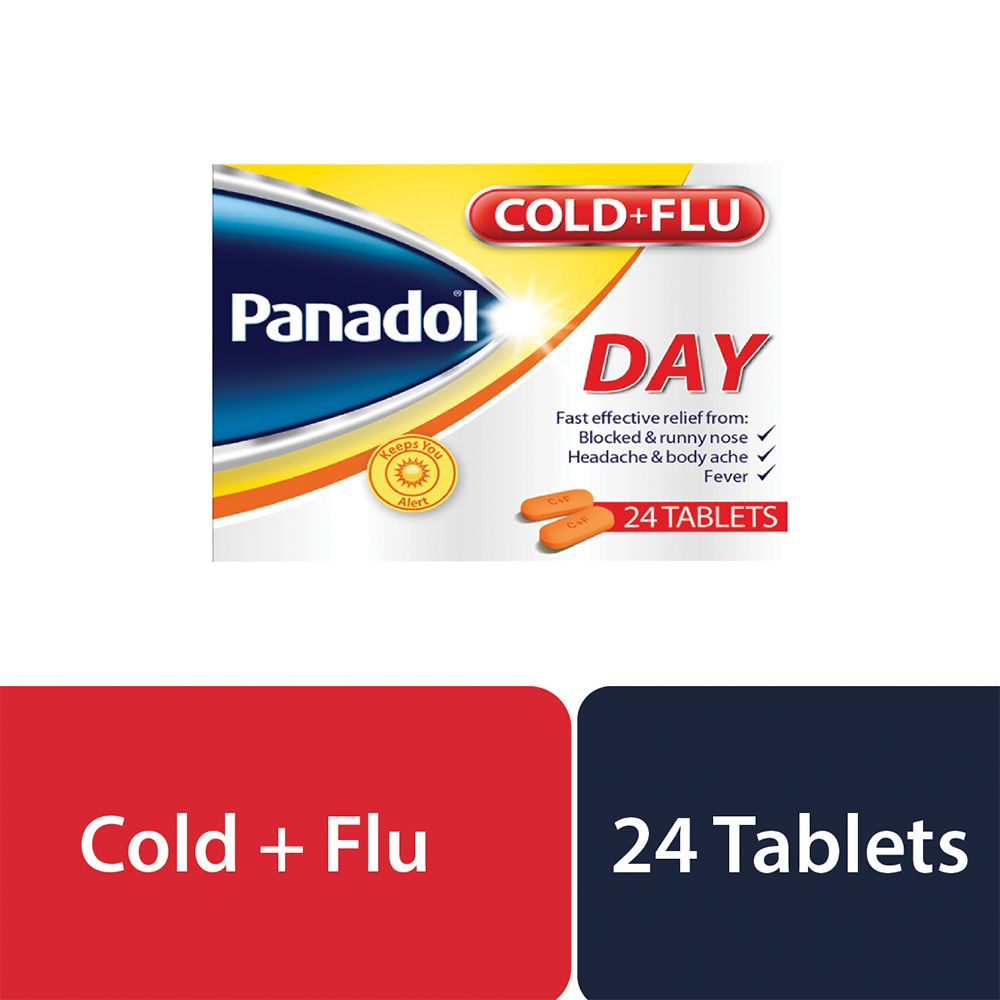 Panadol Cold & Flu Day For Fever, Cold & Flu Symptoms, Pack of 24's