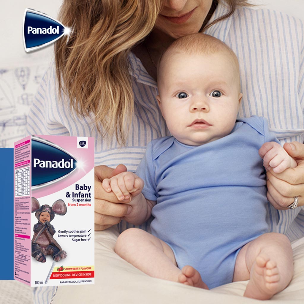 Panadol 120mg/5ml Paracetamol Suspension, Fever And Pain Relief For Baby & Infant 100ml