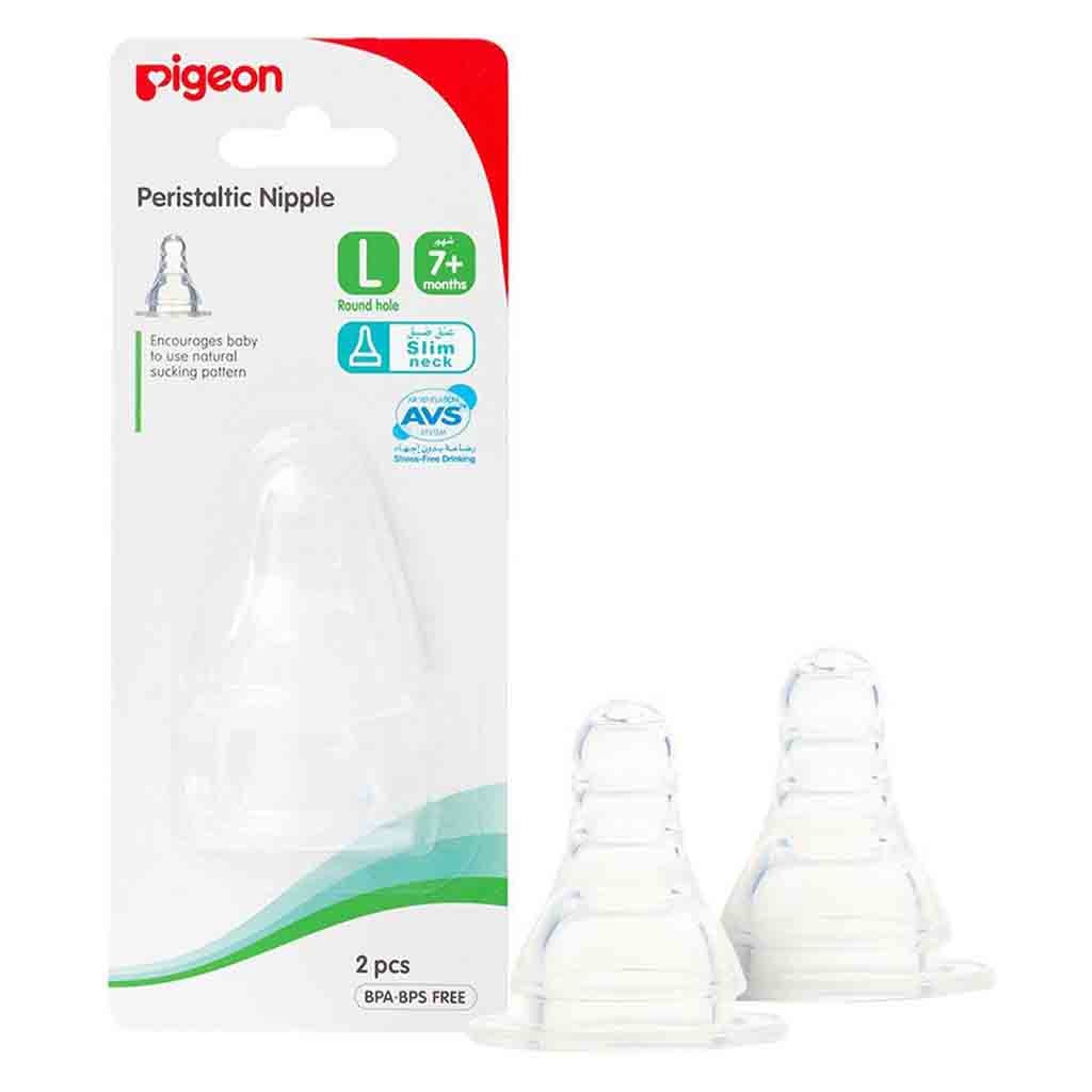 Pigeon S-Type Peristaltic Nipple, Large, Pack of 2's