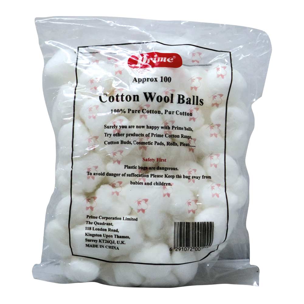 Prime Cotton Wool Balls 100's