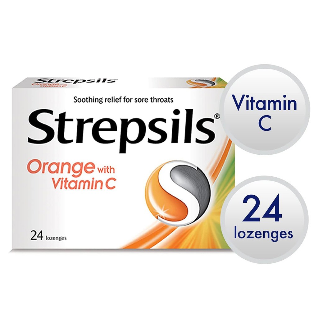 Strepsils Orange With Vitamin C 100 mg Lozenges  24's