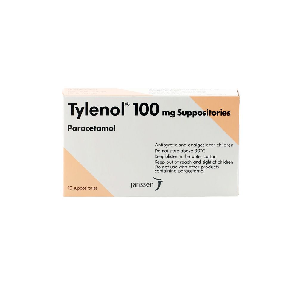Tylenol 100 mg Suppositories 10's