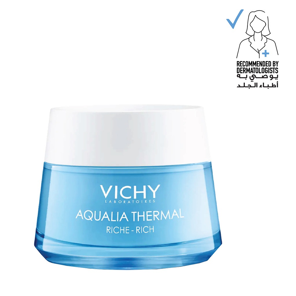 Vichy Aqualia Thermal Rich Moisturising Day Cream For Dry Skin With Hyaluronic Acid 50ml