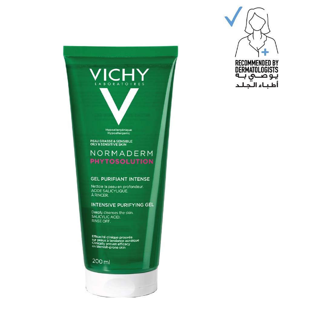 Vichy Normaderm Phytosolution Intensive Purifying Gel For Blemish Prone Skin With Salicylic Acid 200ml