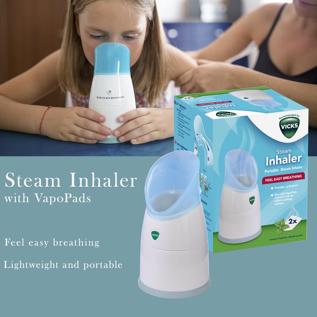 Vicks Portable Steam Inhaler With Menthol Scented Vapopads 