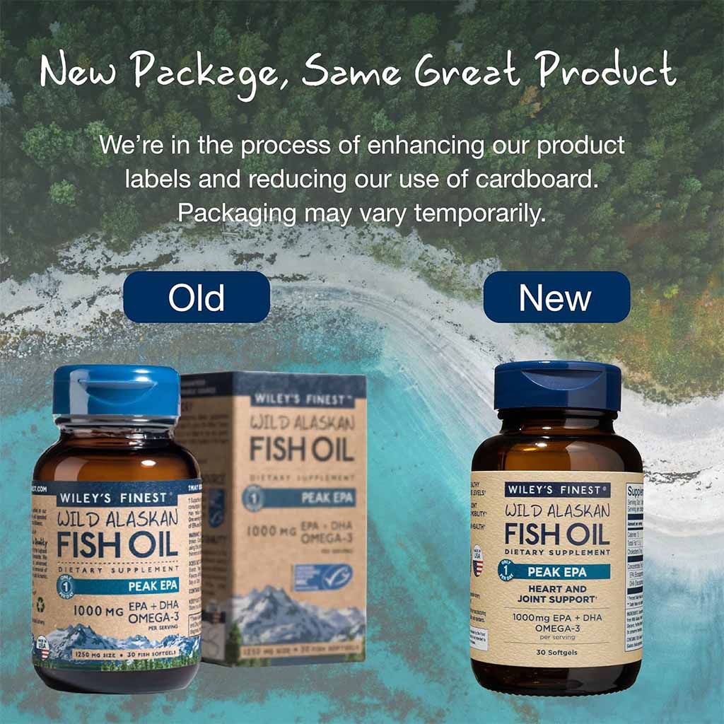 Wiley's Finest Peak EPA 1000mg Omega 3 Fish Oil Softgels, Pack of 30's
