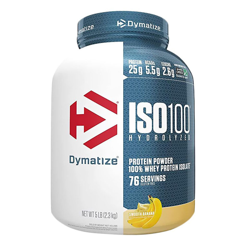 Dymatize ISO 100 Fast Absorbing Protein Powder, 100% Whey Protein Isolate, Banana, 2.3kg