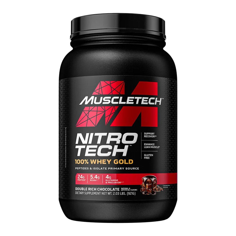 MuscleTech Nitrotech 100% Whey Gold Protein Powder Double Rich Chocolate 2 lb