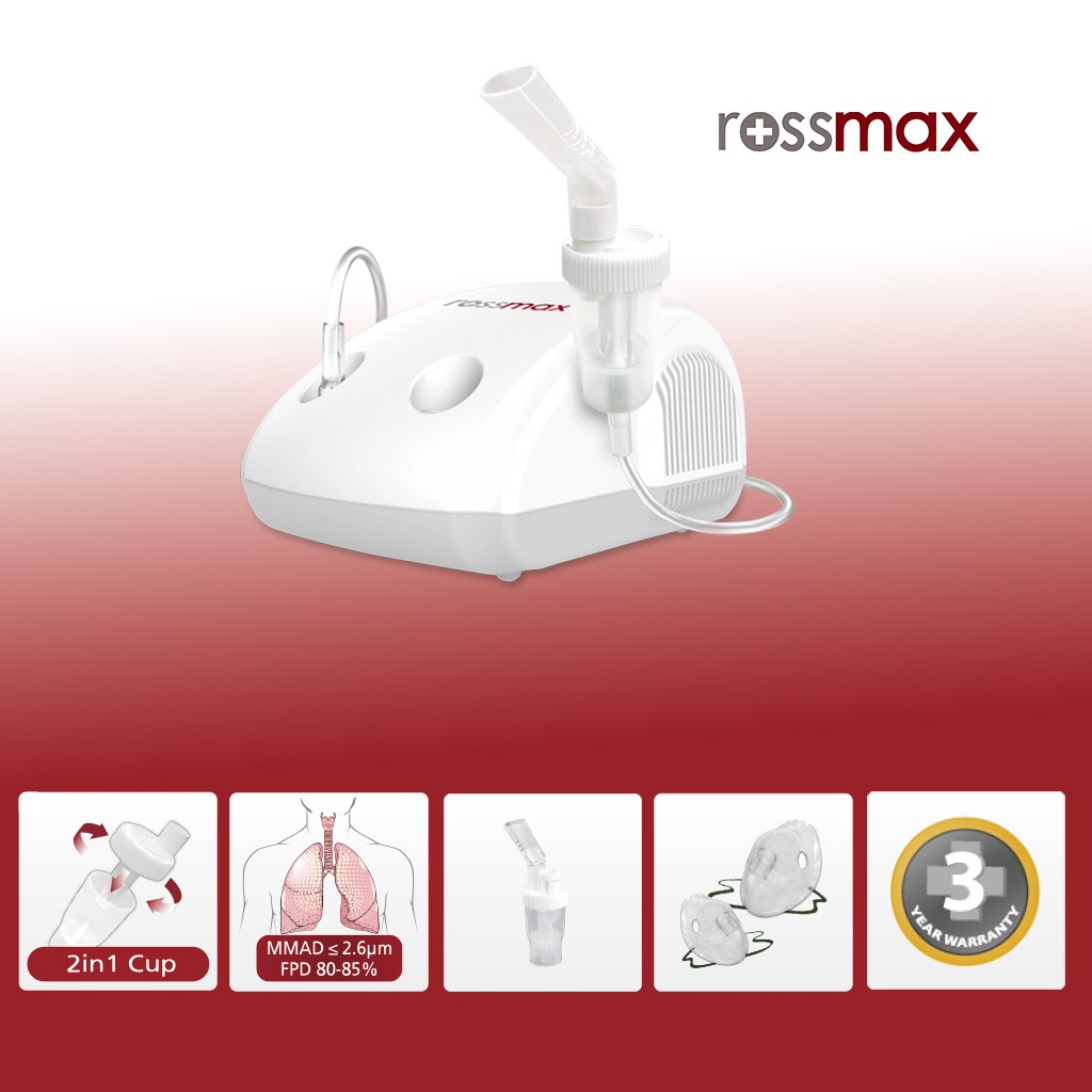 Rossmax Piston Compressor Nebulizer NE100 For Respiratory Care