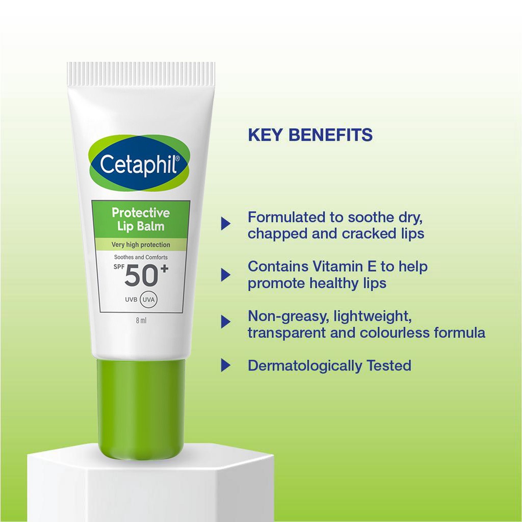 Cetaphil Protective Moisturizing Very High Protection Lip Balm With SPF 50+, Unscented, 8ml