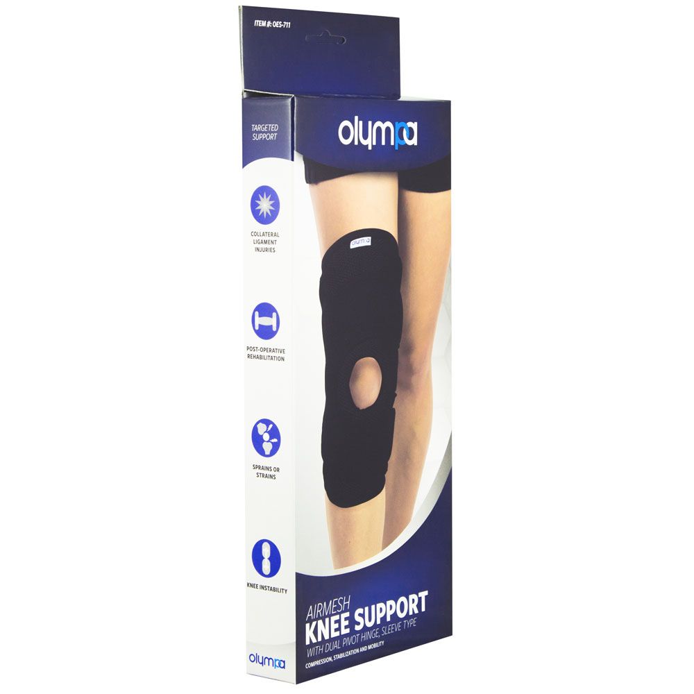 Olympa Airmesh Knee Support Black Large OES-711