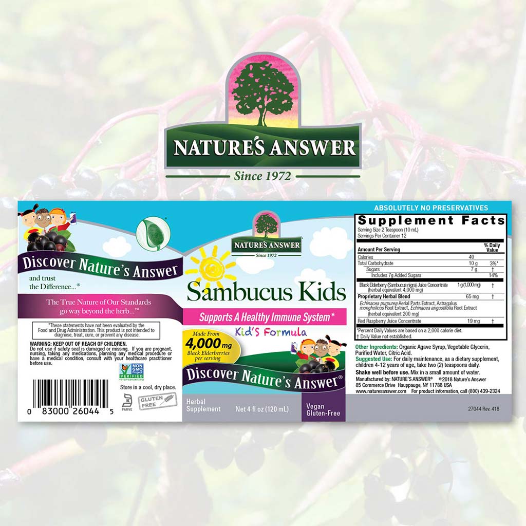 Nature's Answer Sambucus Kids Syrup For Immune Support 120ml