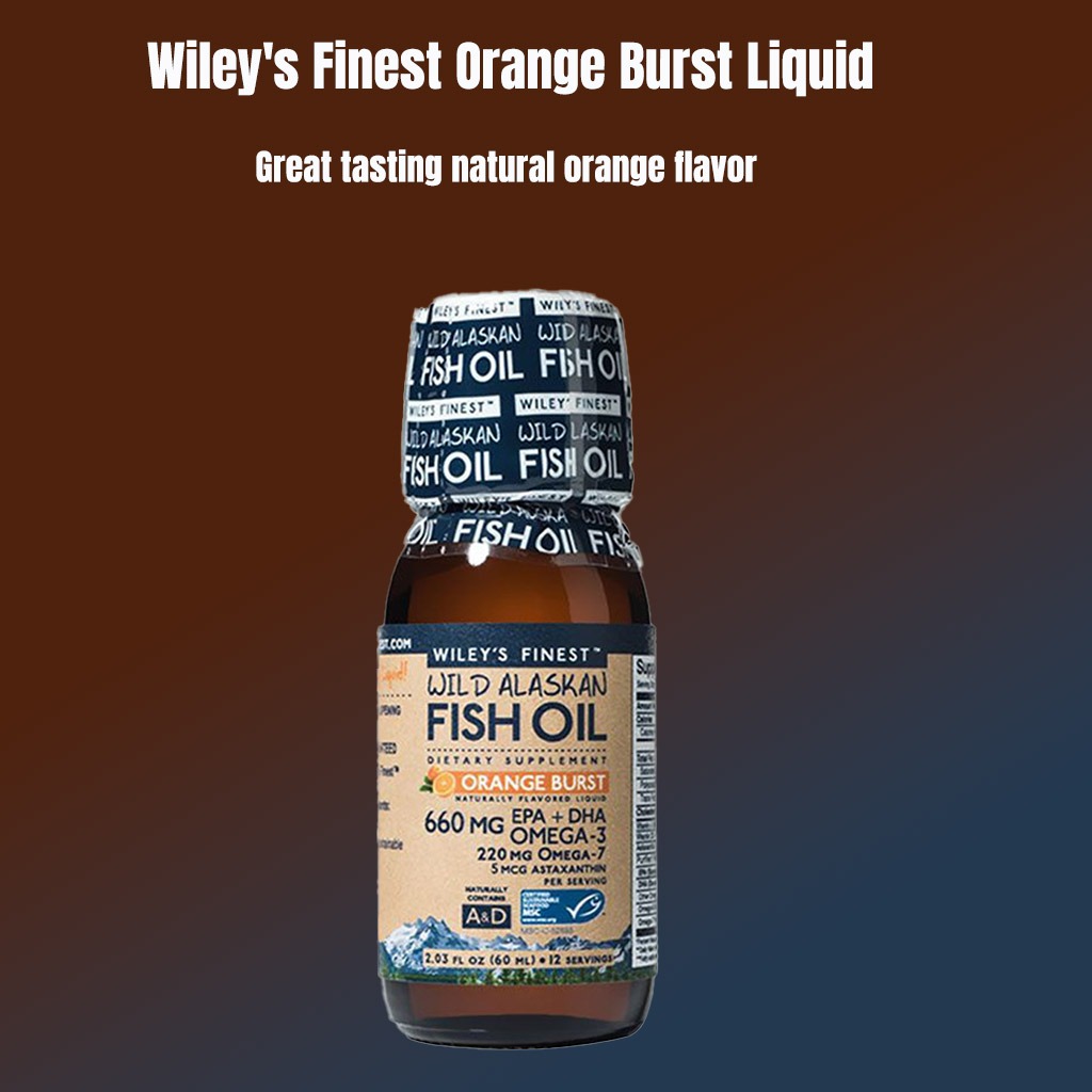Wiley's Finest Orange Burst 660mg Omega 3 & Omega 7 Fish Oil Liquid 60ml