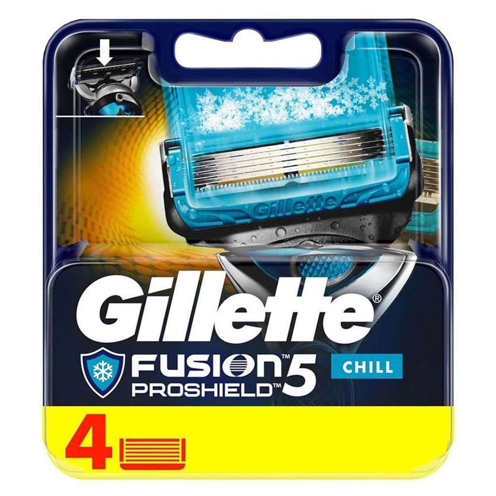 Gillette Fusion 5 ProShield Chill Men's Razor Blades, Pack of 4's