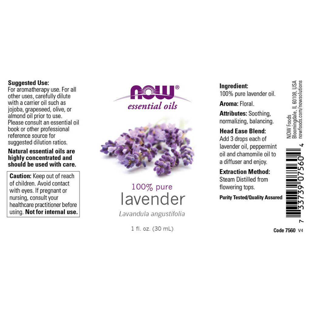 Now Essential Oils Lavender Oil For Aromatherapy 30ml