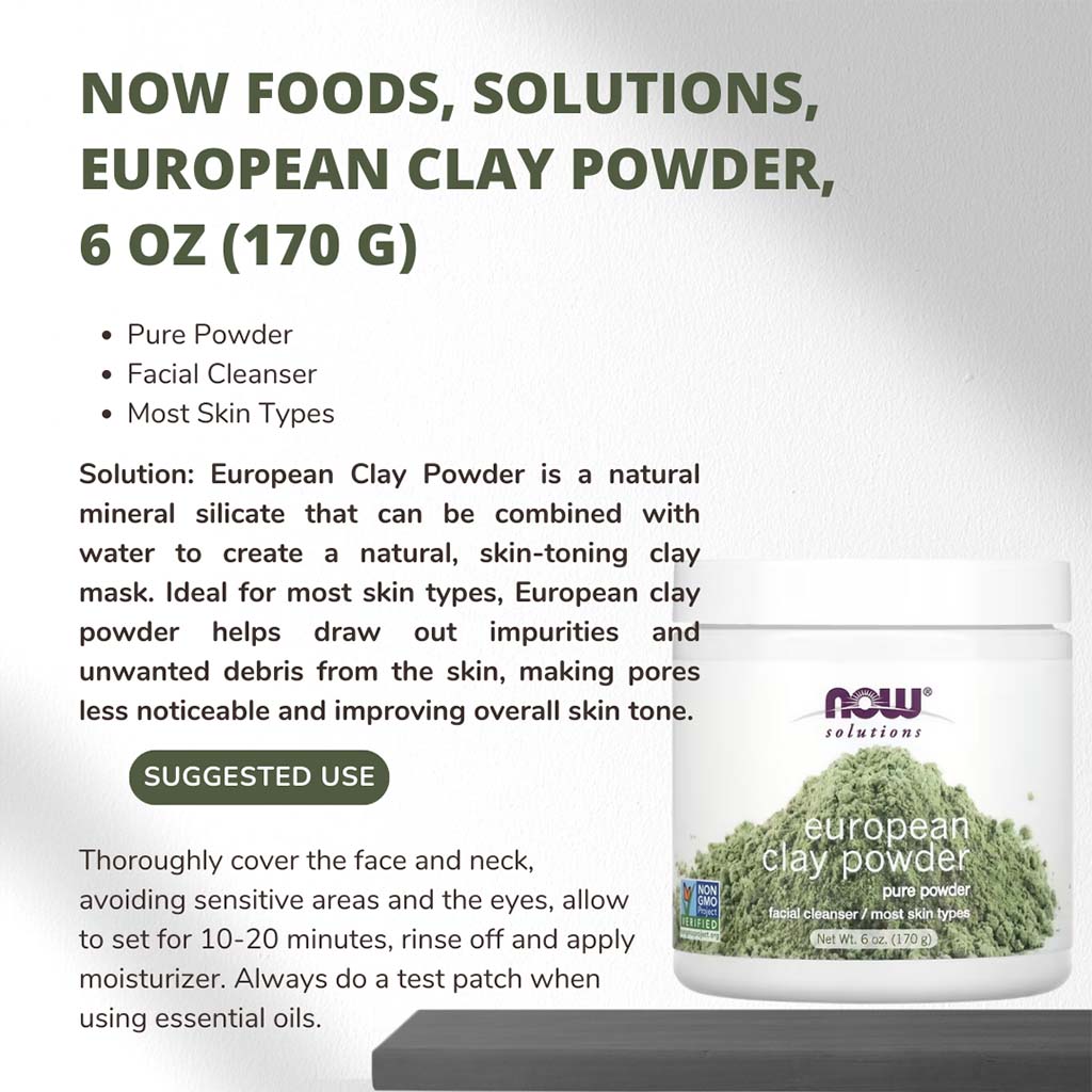 Now Solutions European Clay Facial Cleansing Powder 170g