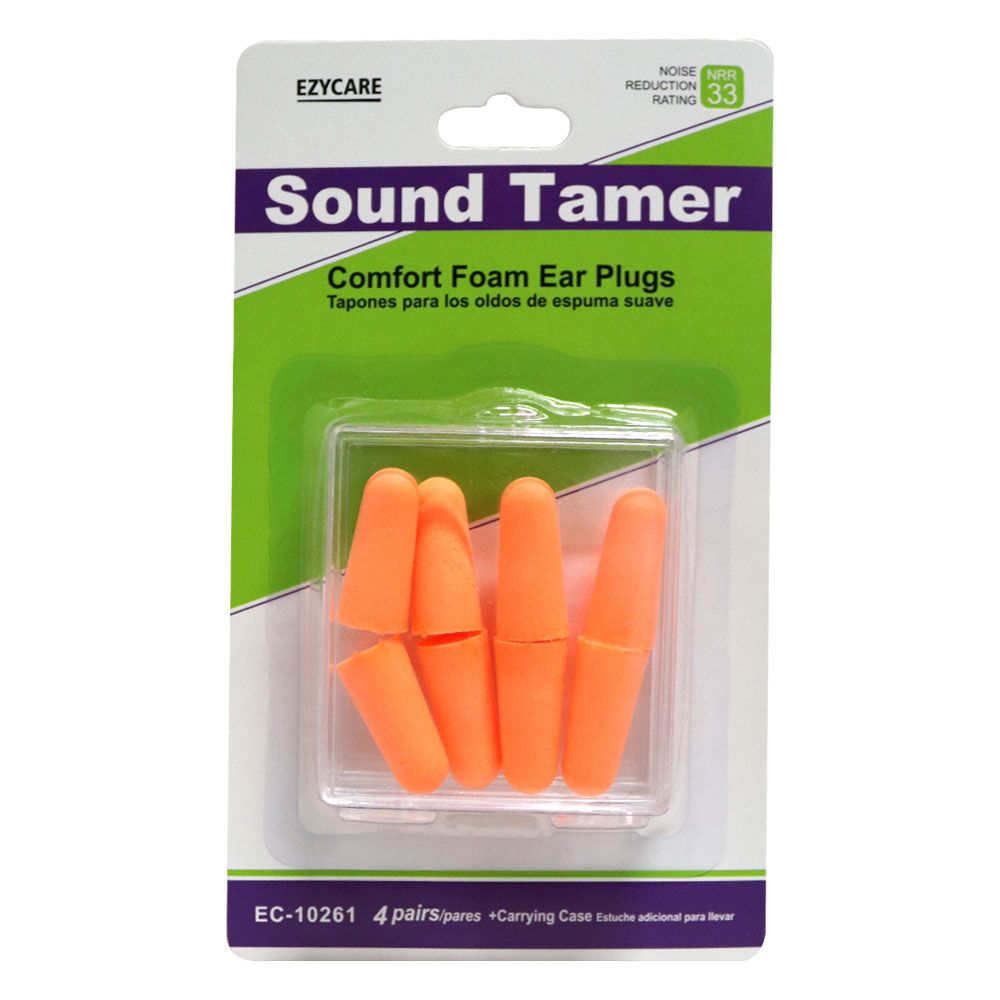 Ezycare Sound Tamer Comfort Foam Ear Plugs 4 Pairs 10261