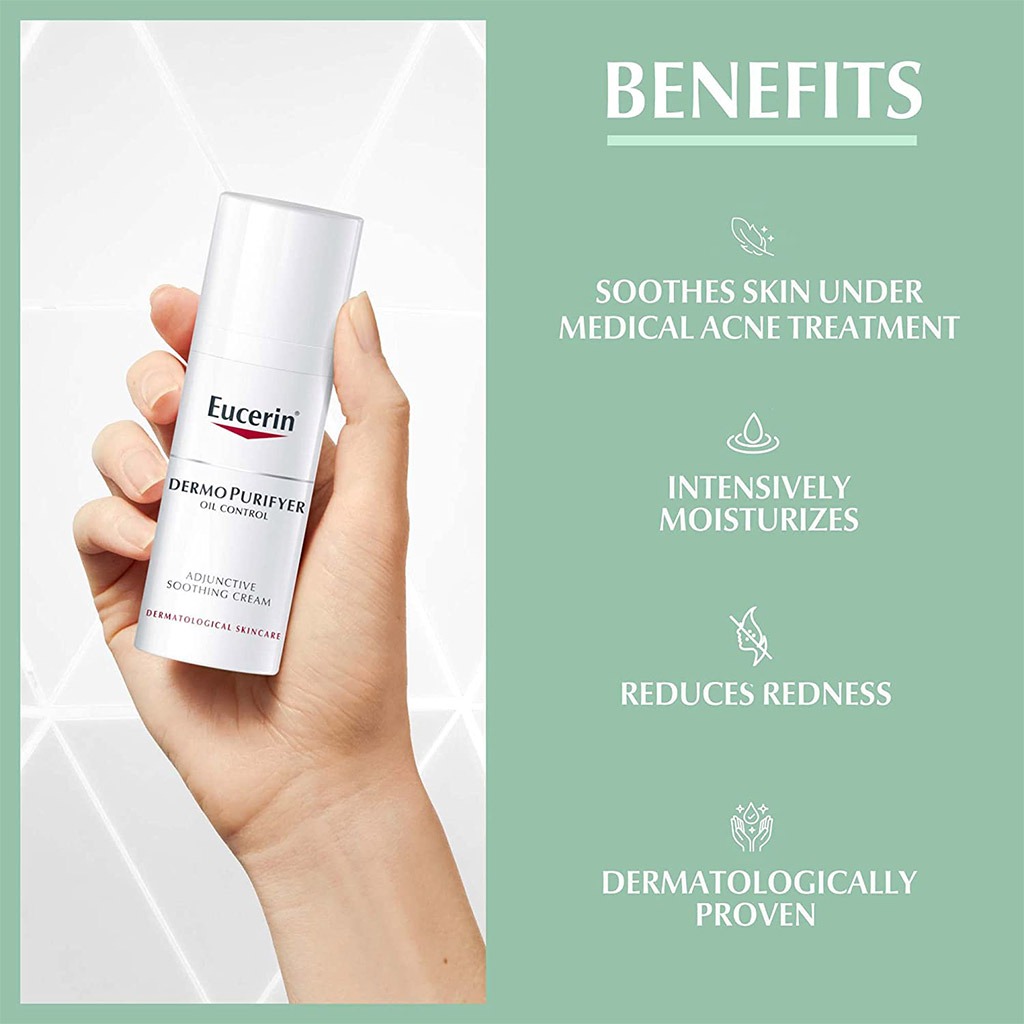 Eucerin Dermo Purifyer Oil Control SPF 30 Adjunctive Soothing Cream For Blemish Prone Skin 50ml