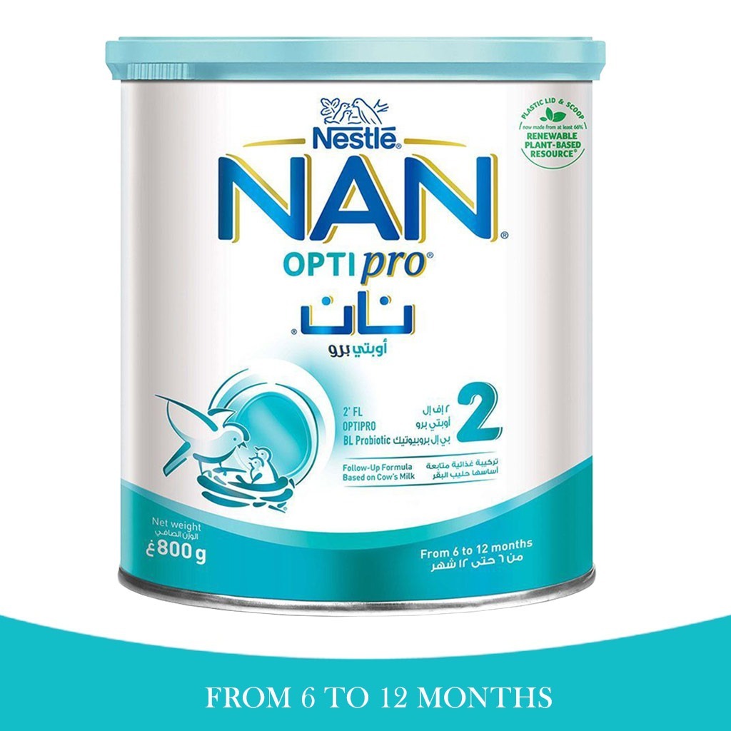 Nestle Nan Optipro 2 Cow Milk Based Follow up Milk Formula 6-12 Months 800 g