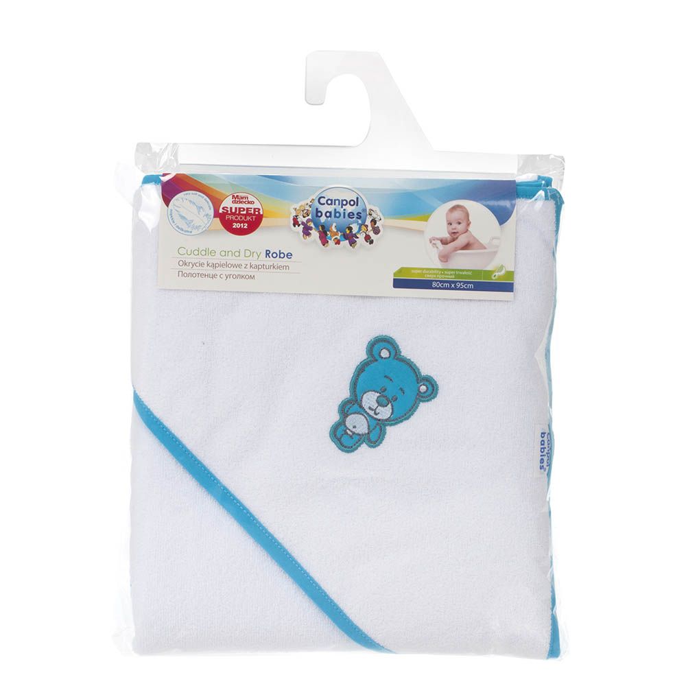Canpol Babies Cuddle and Dry Baby Robe with Hood Blue Bear 26/300