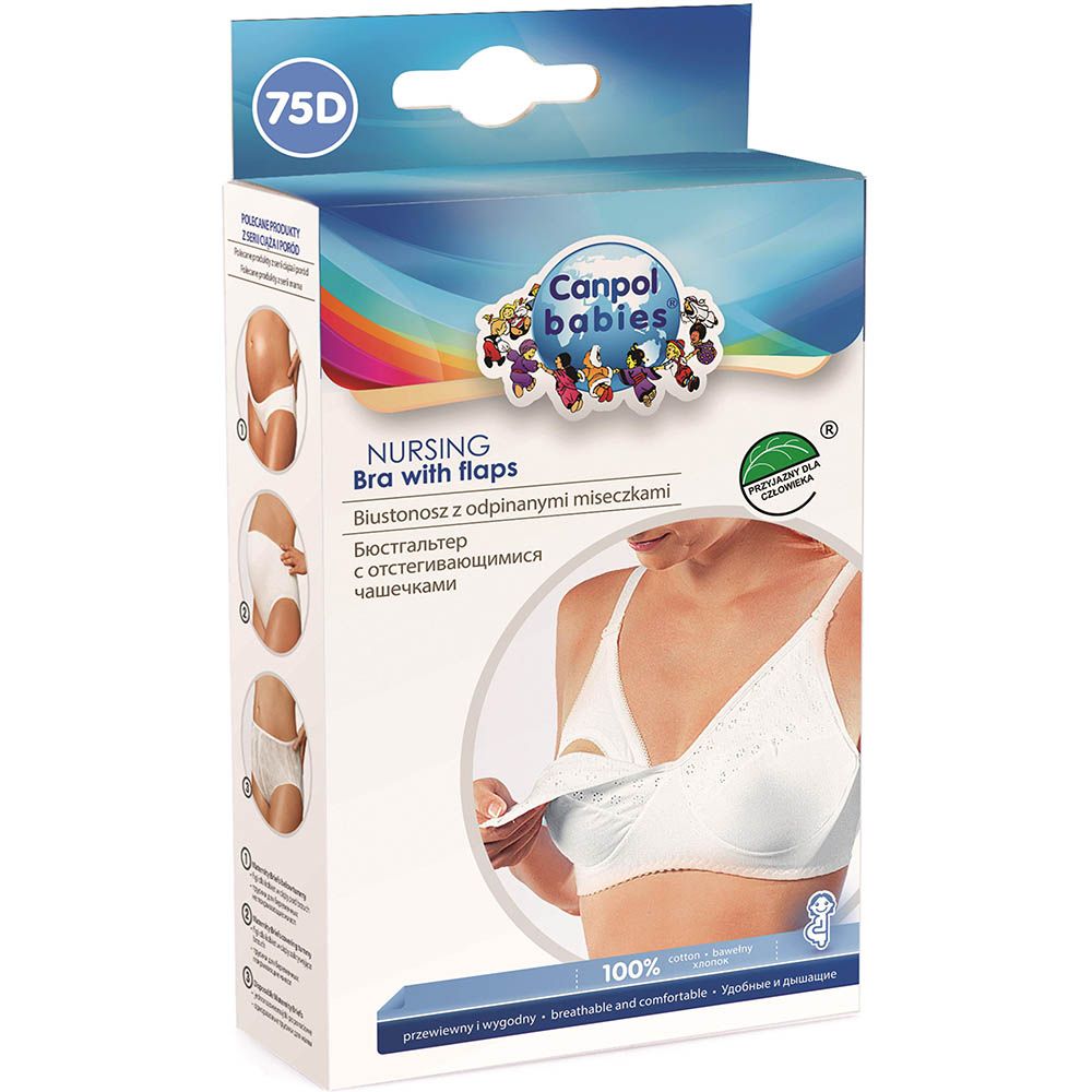 Canpol Babies Maternity Classic Nursing Bra with Flaps White 1's 75D 26/763