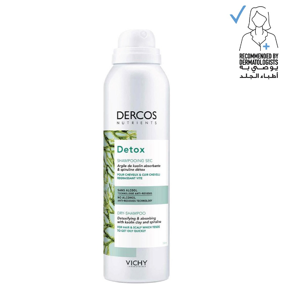 Vichy Dercos Nutrients Detox No Rinse Dry-Shampoo Spray For Oil-Prone Hair & Scalp 150ml