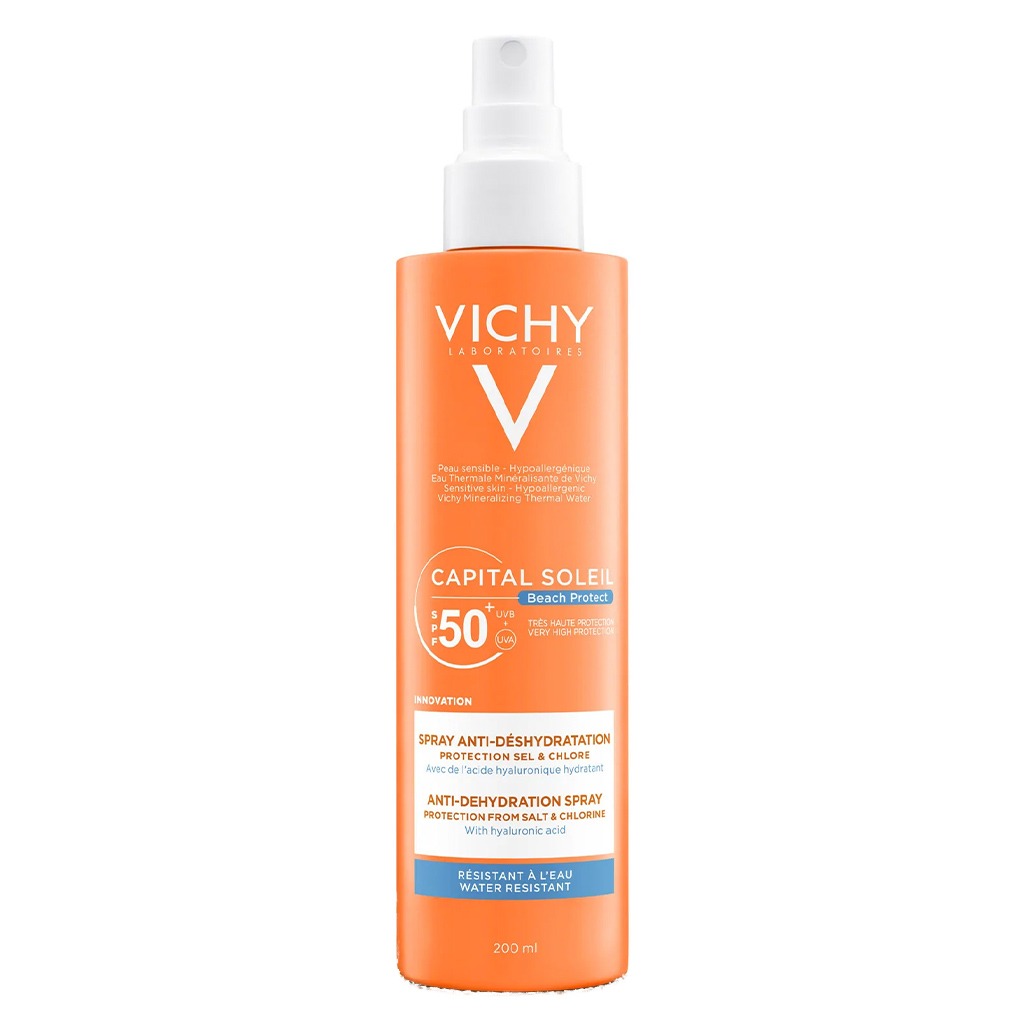 Vichy Capital Soleil SPF50+ Water Resistant Anti-dehydration Beach Protect Sunscreen Spray 200ml