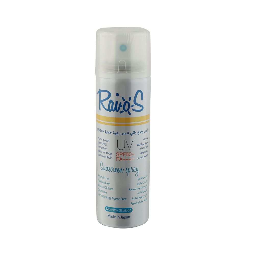 Raios UV SPF50+/PA++++ Sunscreen Spray Mummy Shabon 70 mL