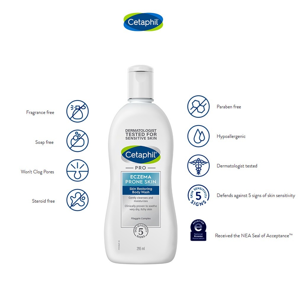 Cetaphil PRO Eczema Prone Skin Restoring Body Wash 295 mL
