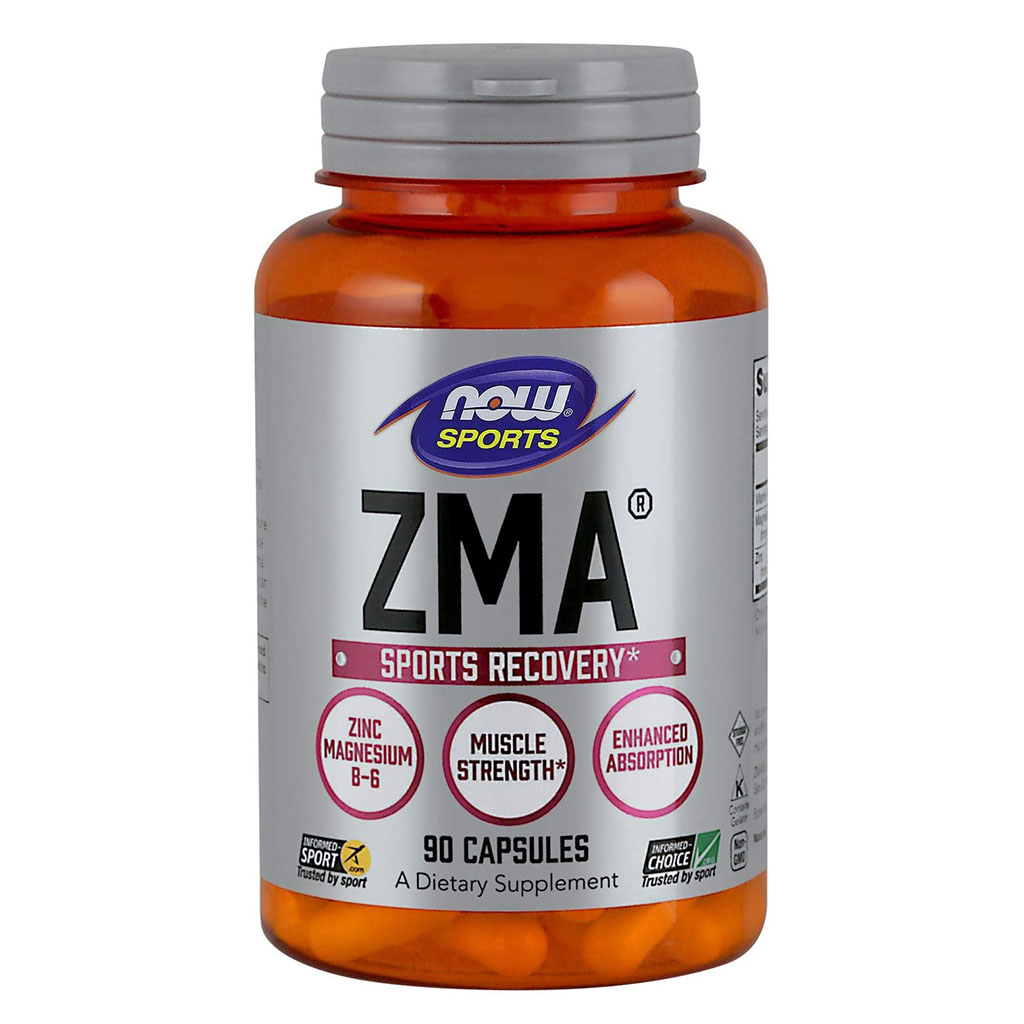 Now Sports ZMA 800mg Capsules With Zinc, Magnesium & Vitamin B6 For Muscle Recovery, Pack of 90's