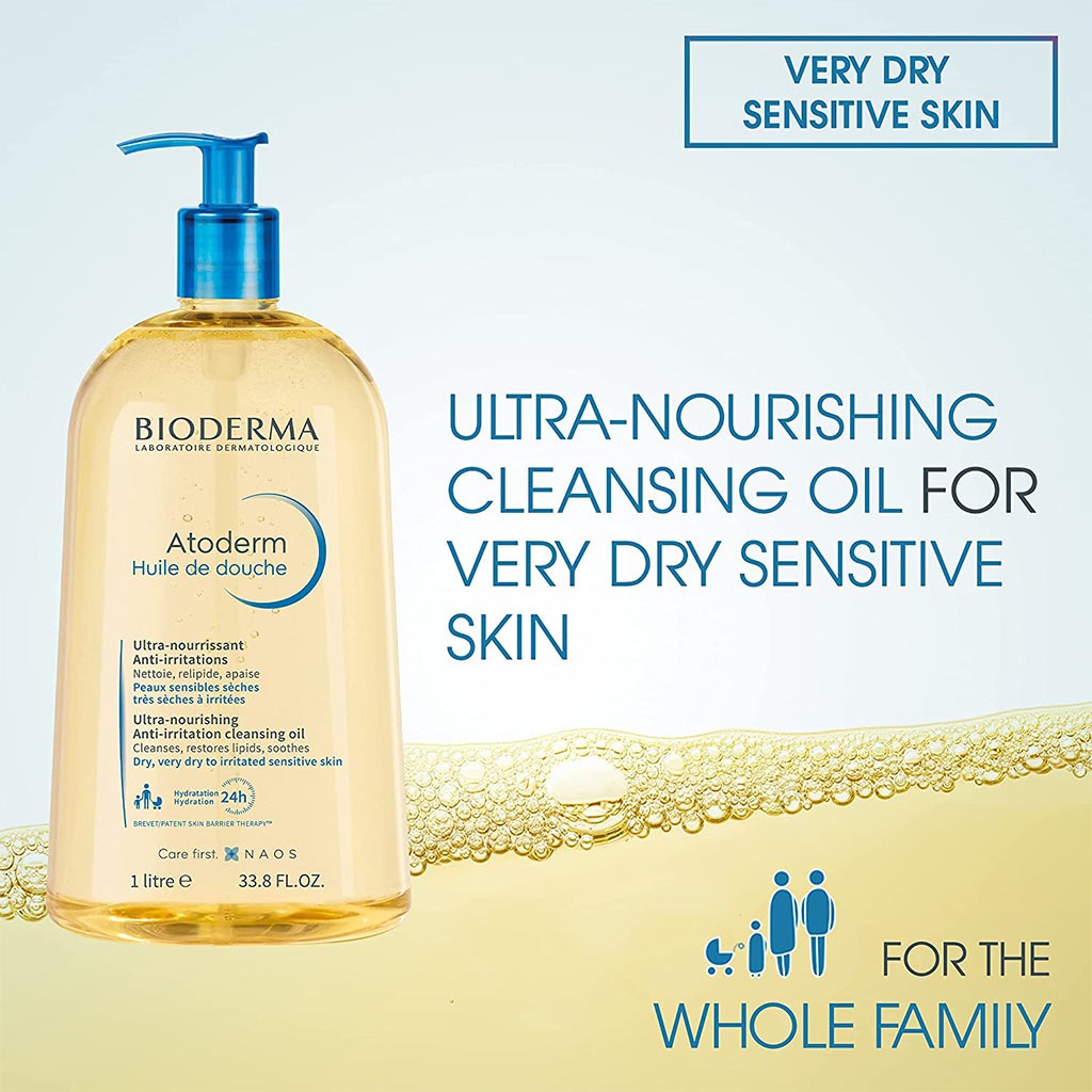 Bioderma Atoderm Nourishing Anti irritation Shower Oil For Irritated And Dry Sensitive Skin 1L