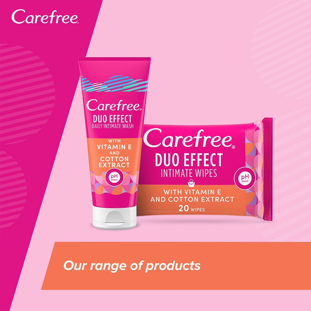 Carefree Duo Effect Daily Intimate Cleansing Wash With Vitamin E and Cotton Extract 200ml