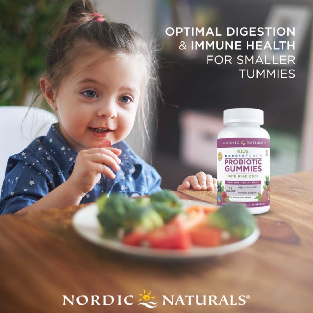 Nordic Naturals Kids Nordic Flora Probiotic With Prebiotic Gummies, Pack of 60's
