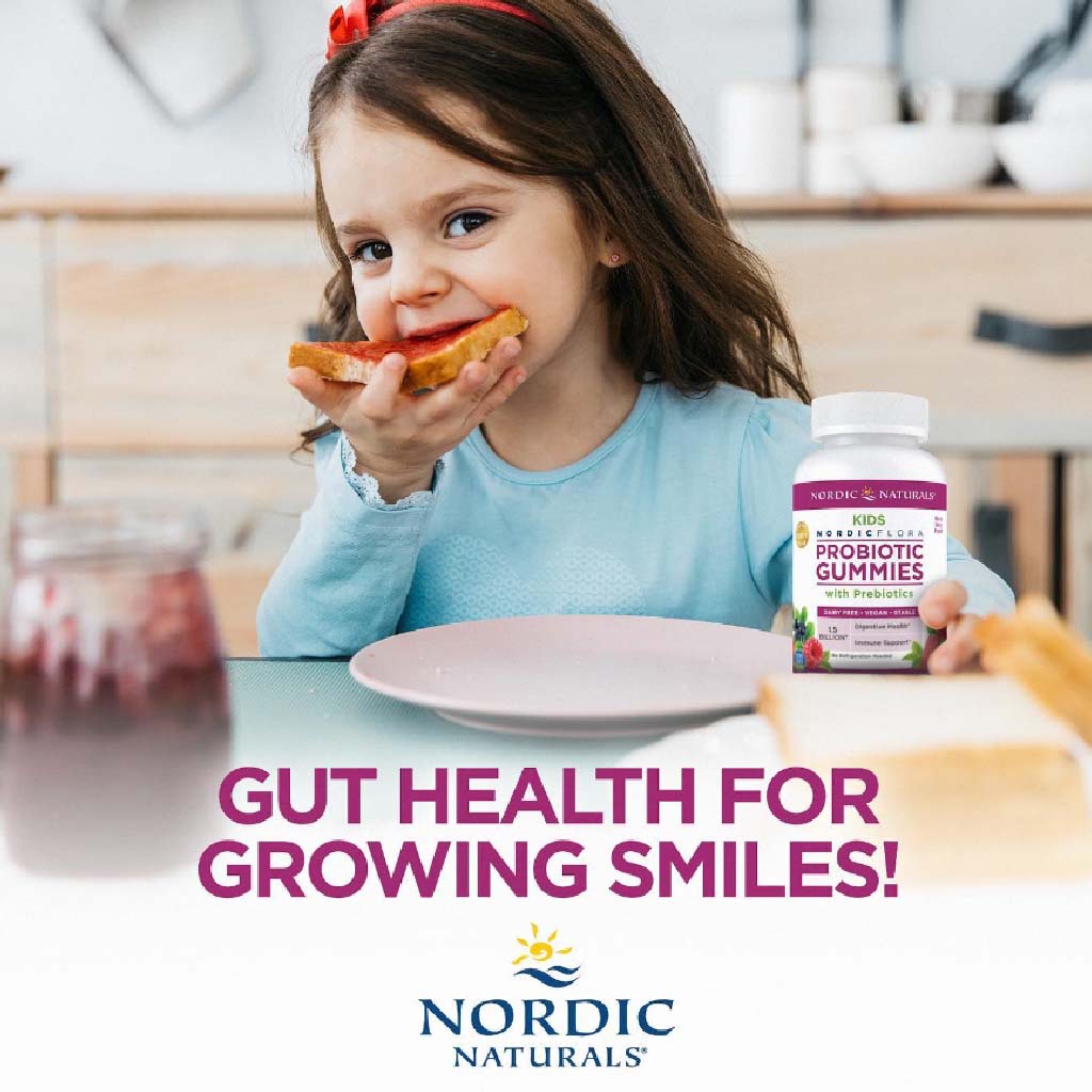 Nordic Naturals Kids Nordic Flora Probiotic With Prebiotic Gummies, Pack of 60's